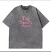 Hirsionsan Acid Washed T-Shirt Women, Vintage Cotton Streetwear, Soft Mineral T-Shirt, Loose Fit For Girls, Pink_ecoleips.com