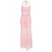 Women's Clothing Sexy Fashion Neck See Through Slimming Lace Dress_ecoleips.com
