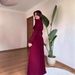 Women's Elegant Maxi Dress Long Sleeved Waist Cinching Spring Style Temperament European American Fashion Muslim Clothing_ecoleips.com