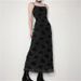 Gothic Black Summer Dress Women Streetwear Lolita Floral Print Sleeveless Mesh Patchwork Sexy Dress Party Club Elegant Dresses_ecoleips.com