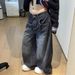 Women's Clothing Retro Washed Scimitar Jeans Summer New Hot Girl High Street Design Loose Casual Wide Leg Pants_ecoleips.com