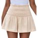 2025s 2025 Spring/Summer New Solid Color High Waist Pleated Shorts Casual Cotton Linen Women's Three-Quarter Pants_ecoleips.com