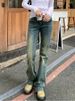 K American Hot Girl Vintage Denim Micro Flared Pants For Women's New Low Rise Slim Fit And Stretchy Flared Pants_ecoleips.com