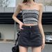 Women's Clothing Denim Skirt Women's Spring New Style Hip Covering High Waist A Line Skirt Slim Shorts Skirt_ecoleips.com