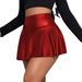 Women's Clothing PU Skirt New Pleated Skirt Leather Skirt Miniskirt Nightclub Sexy Women's Skirt_ecoleips.com