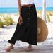 Women's Clothing Summer Casual Skirt Slit A Line Hip Waist Long Skirt_ecoleips.com