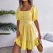 Clearance Sale: New Spring-Summer Casual Square-Neck Backless Tie-Up Ruffle Hem Dress - Women's_ecoleips.com