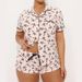 Women's Clothing Casual Ladies Comfortable Rejection Short Sleeve Printed Front Open Button Shorts Suit_ecoleips.com