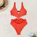 Women's Clothing Sexy Solid Color Bikini Set Style Exclusive Quick-Dry Polyester, Modest Coverage, Beach & Pool Ready_ecoleips.com
