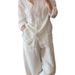Women's Linen-Blend Long Sleeve Shirt – Oversized Relaxed Fit Button-Up For Casual & Office Wear (S-XL)_ecoleips.com