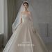 Main Wedding Dress Same As Galloway, 2025 New Model, Satin Off-shoulder French Vintage Style Petite Brides, Available_ecoleips.com