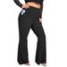 Women's Clothing Large Size High Waist Yoga Pants With Flared Pockets 200 Catties High Elastic Casual Flared Yoga Pants_ecoleips.com