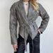 K New Street Style Personalized Fashion Retro Imitation Leather Jacket Jacket With Lapel Tie_ecoleips.com