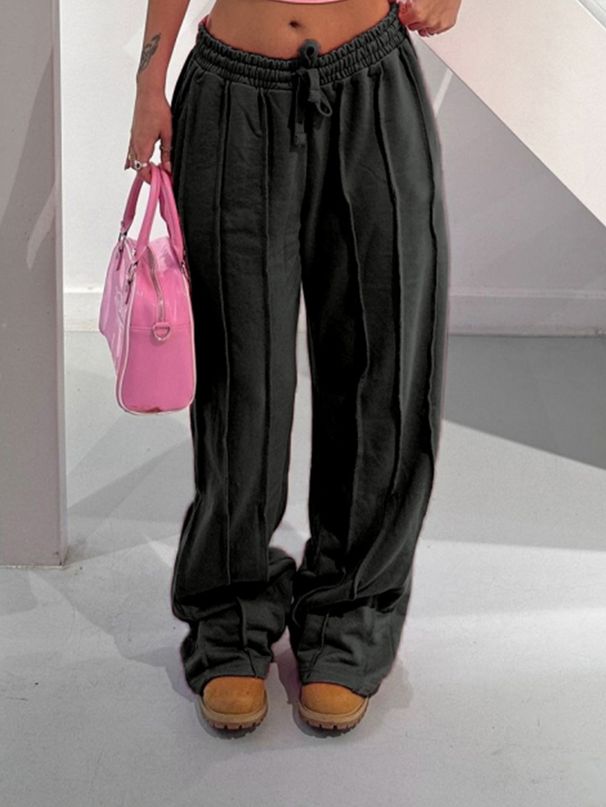Women's Clothing Women's Clothing Summer New Loose Drawstring Trousers Solid Color Versatile Fashion Casual Pants_ecoleips.com