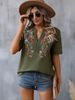 2025 Summer New Fashionable Ten Thousand Needles Embroidered Splicing Lace Top Women's T_ecoleips.com