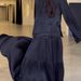 Women's Clothing New Fashion Suit Mercerized Neckline Tie Long Sleeve Pullover Big Swing Cake Skirt_ecoleips.com