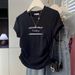 Women's Slimming Crew Neck T-Shirt Korean Style Cartoon Print Ruffled Short Sleeve Summer Top For Instagram_ecoleips.com