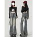 Retro High-waisted Micro-flared Jeans For Women, 2026 Summer Thin New Slim-fit Petite Popular Bootcut Pants_ecoleips.com