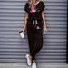 Women's Color Block Trim Casual Suit American Style Spring Summer Autumn New Simple Loose Fit Short Sleeved Set_ecoleips.com