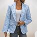 Women's Clothing Spring And Autumn Jacquard Long Sleeved Suit Jacket_ecoleips.com