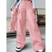 Trendy Women's Cargo Pants Loose Fit Casual Long Trousers Large Pockets Style Versatile New_ecoleips.com