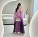 Verve MQ118 Modest Muslim Fashion Gradient Satin One Size Loose Robe Dress_ecoleips.com