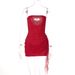 Women's Sexy Hollow-Out Heart Rhinestone Bustier Bodycon Dress With Lace Trim_ecoleips.com