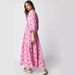 Floral Print Square Neck Ruffle Hem Dress – Cotton Bell Sleeve Midi Dress (Xs-Xl, 6 Colors) Breathable Cotton Comfort_ecoleips.com