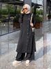 Verve Muslim Fashion Women's Arab Two-Piece Set 2025 Spring Autumn New Sleeve Shirt And Long Pants_ecoleips.com