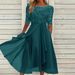 Women's Clothing Splicing Lace Hollow Long Skirt Bridesmaid Evening Dress_ecoleips.com