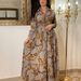 New Cross-border Middle Eastern Women's Fashion French-style Elegant Dress With Vintage Print Long Gown_ecoleips.com