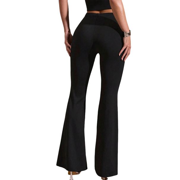 Voya Women's Vintage Hong Kong Style Drapey Bell-bottom Pants For Women, Summer Loose Fit, Slimming,High-waisted Versatile Casual Floor-length Pants
_ecoleips.com