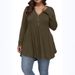 2026 . European And American Foreign Trade Autumn/Winter New V-neck Button Pleated Women's Solid Color Long_ecoleips.com