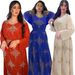 Modest Abaya Dress Elegant Snowflake Diamond Print – Thickened Chiffon Belted Dress With Lining, Flowy Women’s Dress For Winter_ecoleips.com