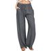 Suitable For All Seasons 2024 Plus Size Women's Loose Linen Casual Wide-Leg Pants_ecoleips.com