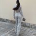 Women's Clothing Sequined Tassel Wide Leg Pants Party Dress Suit_ecoleips.com