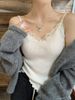 Lace Camisole Women's Base Knitted Vest New Spring And Autumn Inner Outer Wear Design Sense Niche V-neck Top_ecoleips.com