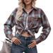 Aria Basics Aria Basics 2026 New European And American Women's Autumn Winter Casual Fashion Loose Plaid Pocket Shirt For Women_ecoleips.com