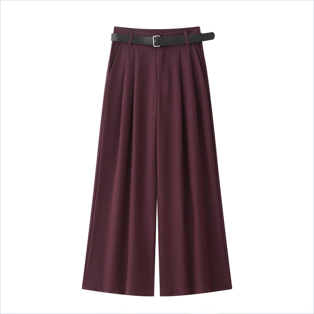 Women's Cargo Pants With Belt - Casual Utility Style Wide Leg Trousers, Multi-Pocket Comfort Fit Pants_ecoleips.com