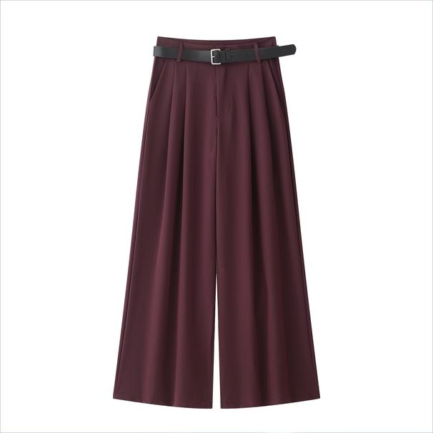 Women's Cargo Pants With Belt - Casual Utility Style Wide Leg Trousers, Multi-Pocket Comfort Fit Pants_ecoleips.com