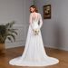 Women's Clothing sexy lace long sleeve wedding dress with chest cotton big swing dress white_ecoleips.com