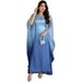 Modest Muslim Fashion Gradient Satin One Size Loose Robe Dress_ecoleips.com
