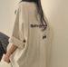Cotton Short-sleeved T-shirt Women's Medium And Long Summer Loose T-shirt_ecoleips.com
