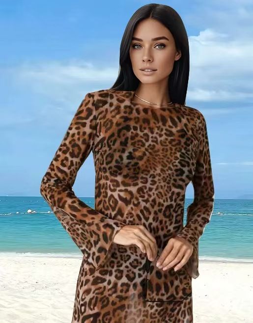 Women's Casual Lace Top Mesh Skirt Beach Robe Street Style Design Fashion_ecoleips.com