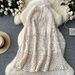 Women's Clothing Holiday Outfit For Women Heavy Hollow Crochet Knitted Drawstring Waist Versatile Swing Skirt_ecoleips.com