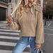 Women's Clothing Off-Shoulder Bow Tie Lantern Sleeve Knit Sweater - Elegant & Casual Pullover With Flowy Fit_ecoleips.com