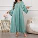 Women's Clothing Modest Abaya Dress Glamorous Dubai-Style Abaya Dress With Rhinestone Embellishments – Modest Plus-Size Long Sleeve Robe_ecoleips.com