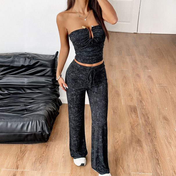 Women's Clothing Sexy Design Vest Sports Trousers Suit_ecoleips.com
