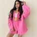Women's Clothing Solid Color Shirt Set Style Spring Summer Double Layer Crepe Fabric Casual Long Sleeved Top And Shorts_ecoleips.com