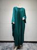 Verve MQ106 Arab Dubai Muslim Fashion Street Abaya Pullover Pleated Robe Large Size Dress_ecoleips.com